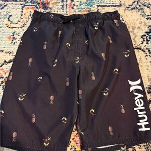 Hurley Dark Shorts with Pineapple Pattern